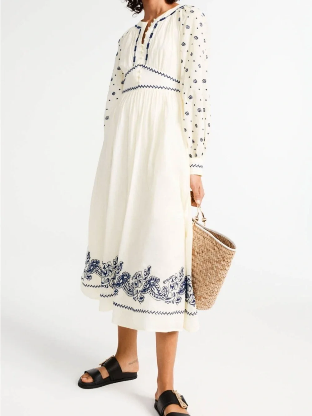 Cream Embroidered CLAUDIE Pierlot Paris  Boho dress - Picture 2 of 16